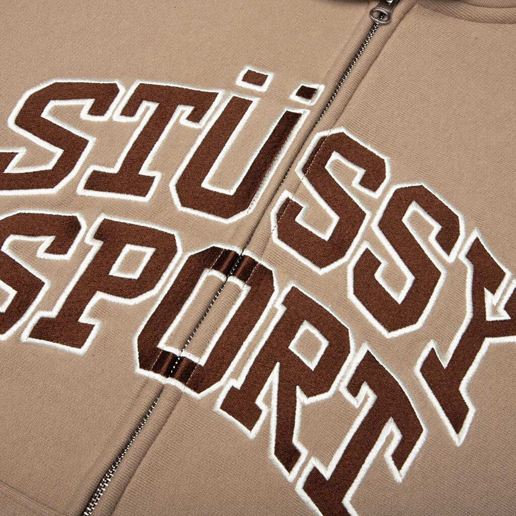 Stussy Sport Zip Hoodie - Tan