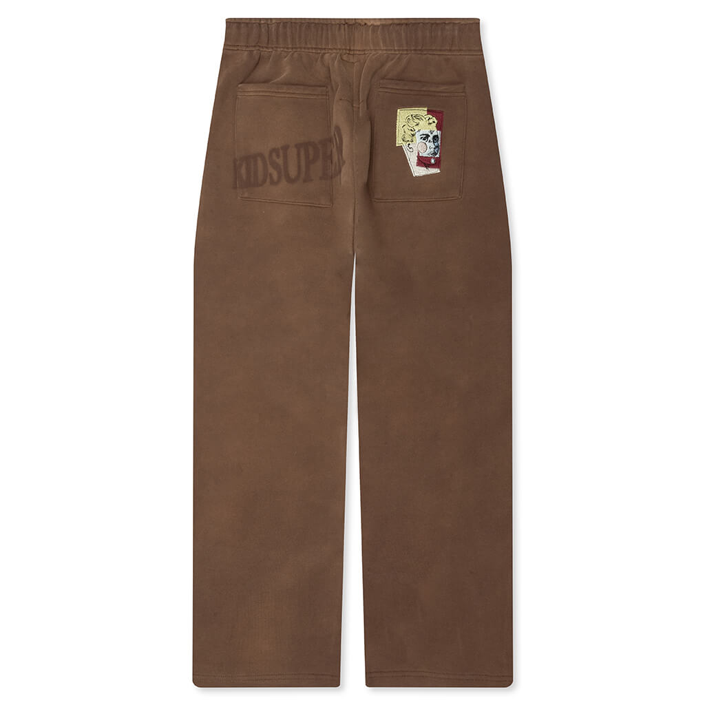 Sun Faded Sweatpants - Brown