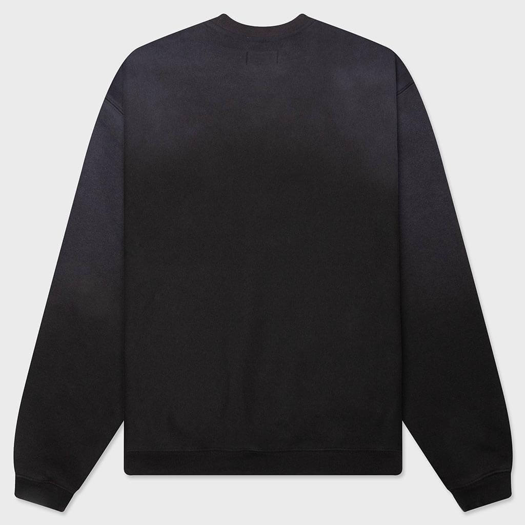 Sun Faded Oversized Crew - Black