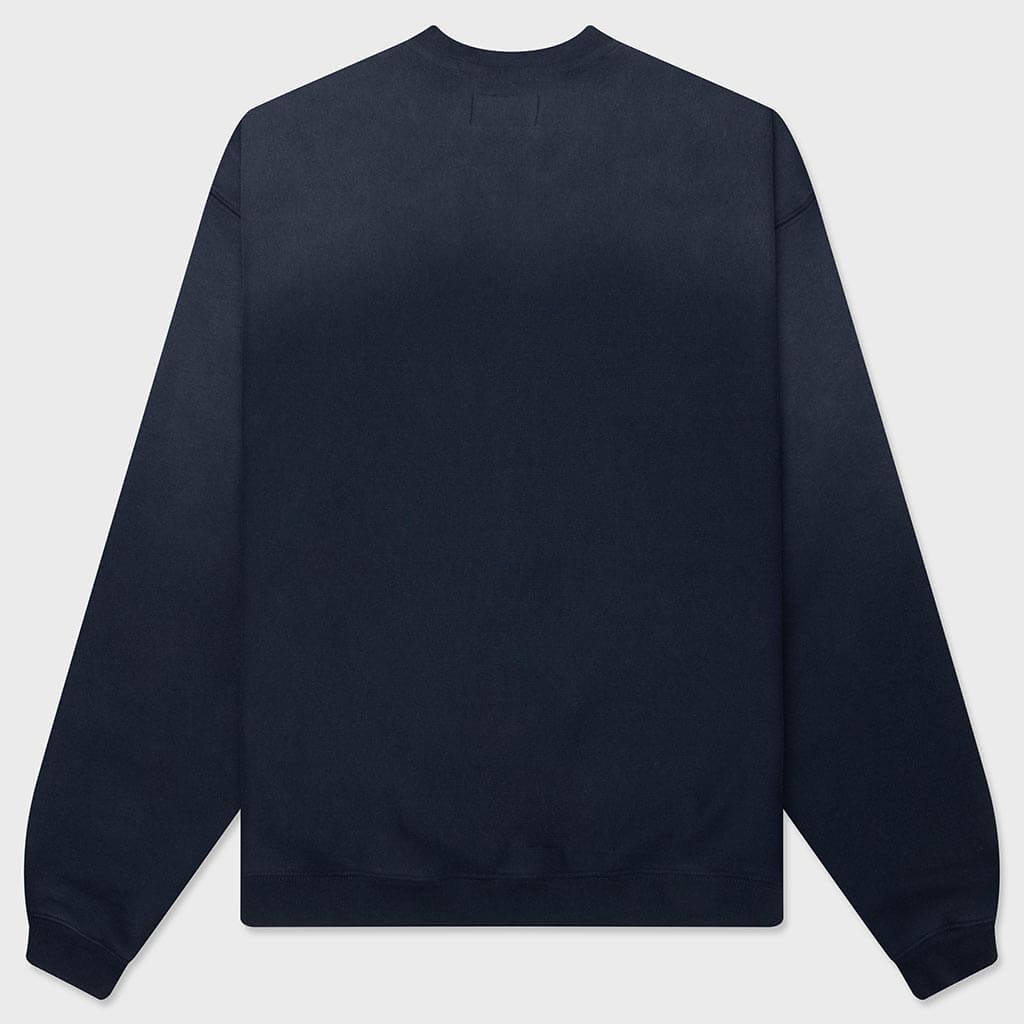 Sun Faded Oversized Crew - Navy