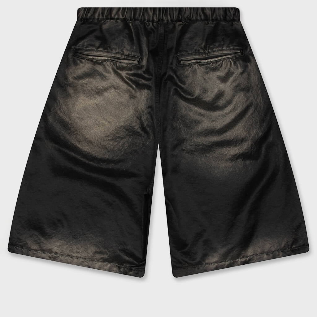 Sun Faded Like Satin Shorts - Black
