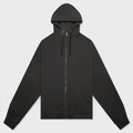 Reverse Applicated Stitch Logo Zipped Hoodie - Charcoal