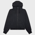 Reverse Applicated Stitch Logo Zipped Hoodie - Washed Black