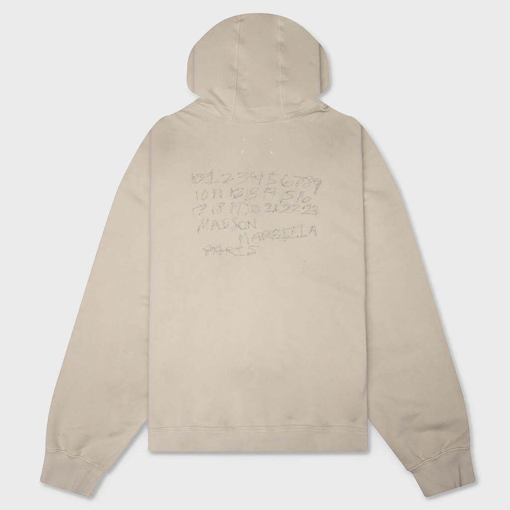 Oversize Zip-Up Sweatshirt - Natural