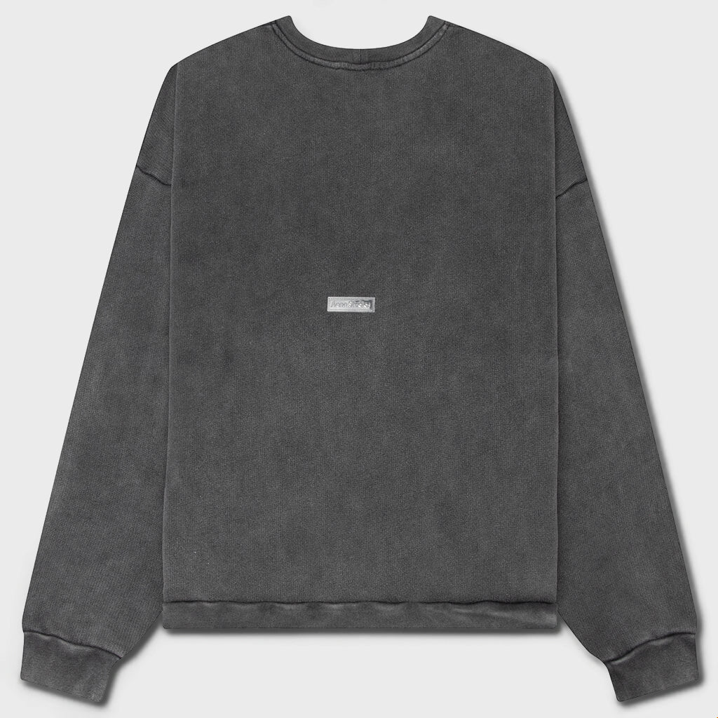 Rubber Logo Fleece Sweatshirt - Faded Black