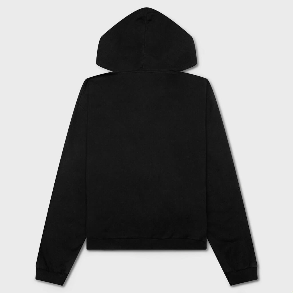 Maxi Slogan Hoodie - Black