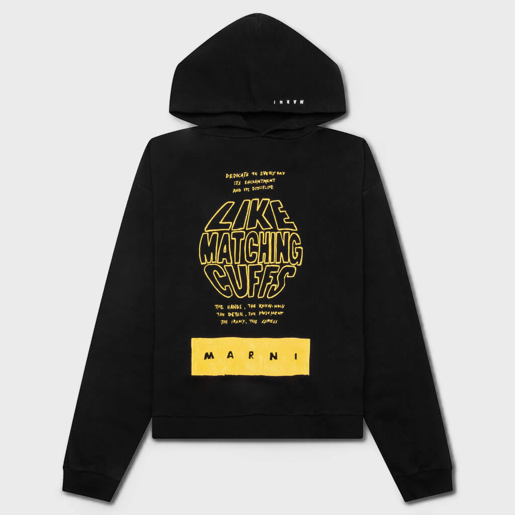 Maxi Slogan Hoodie - Black