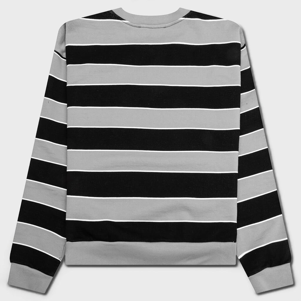 Striped Mending Logo Sweatshirt - Black