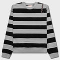 Striped Mending Logo Sweatshirt - Black