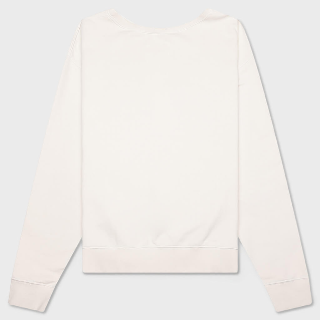 Reverse Applicated Stitch Logo Sweatshirt - Ecru