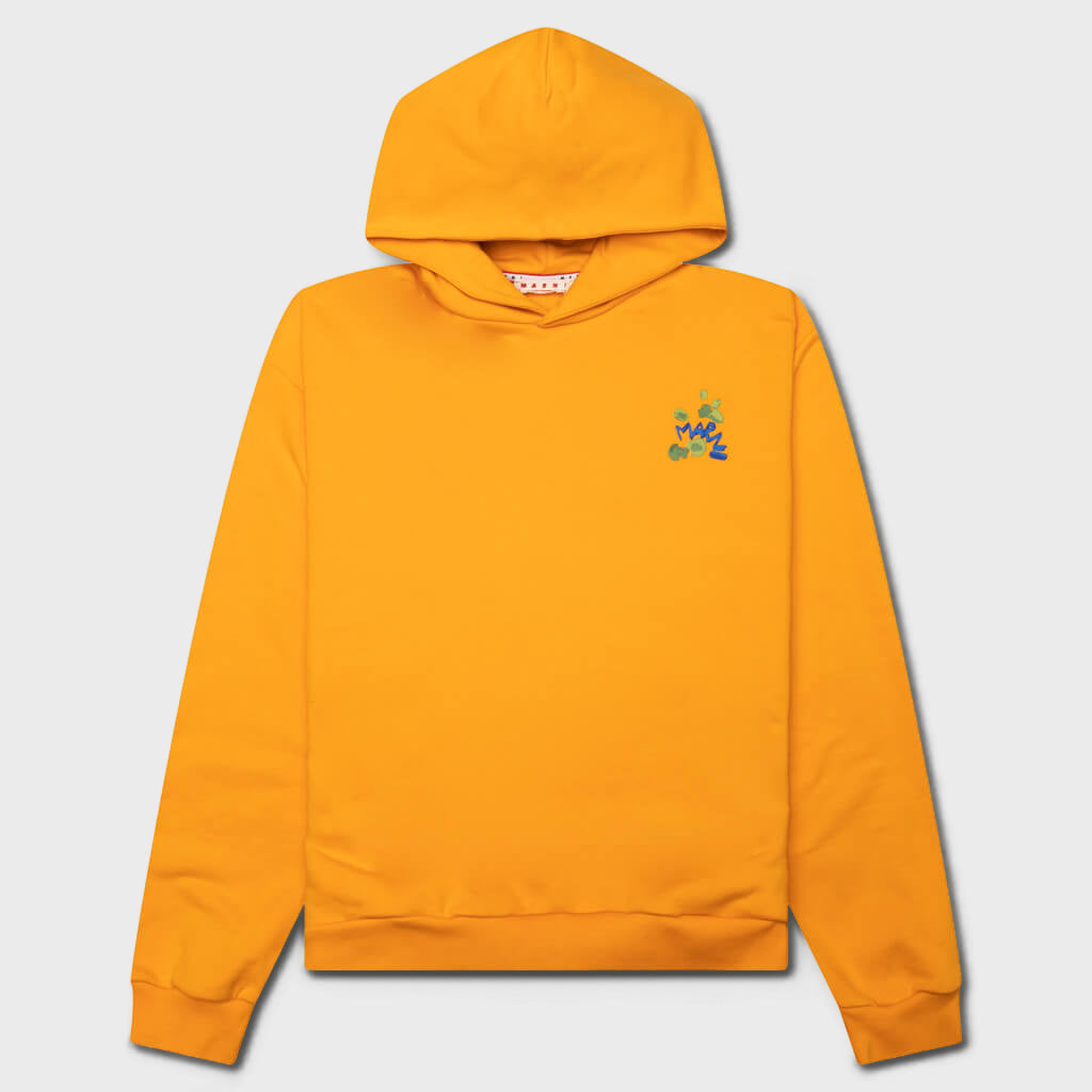 Organic Cotton Sweatshirt With Marni Dripping Print - Light Orange