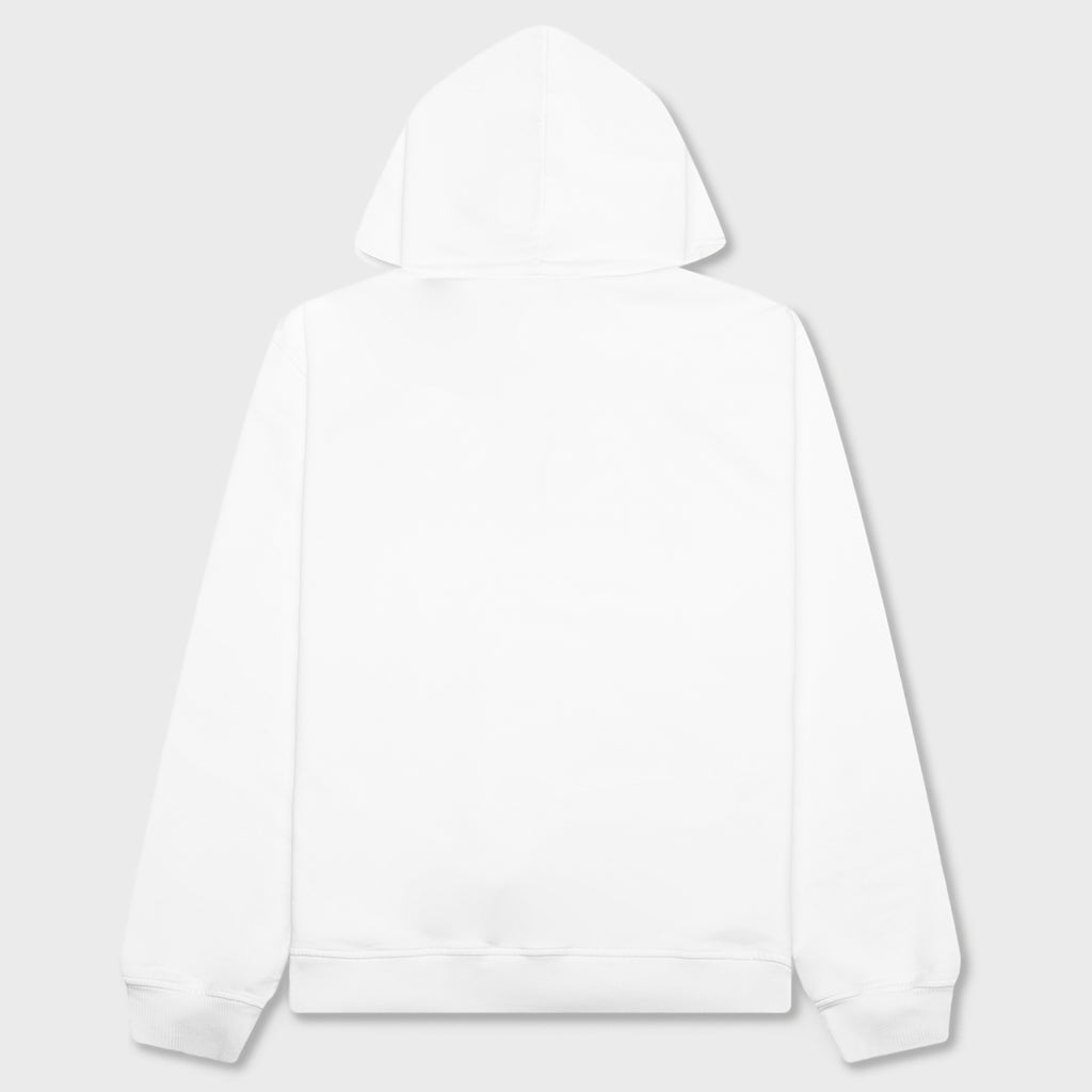 Painted On Collage Red Logo Hoodie - Lily White