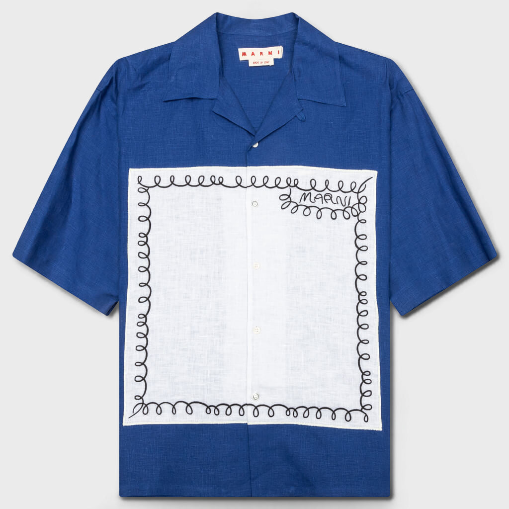 Poplin Bowling Shirt - Mazarine Blue