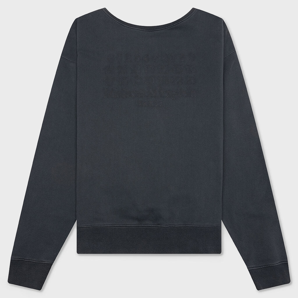 Reverse Applicated Stitch Logo Sweatshirt - Washed Black