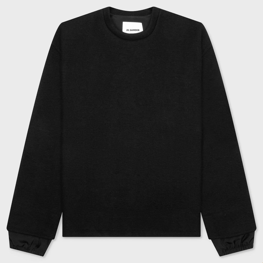 Lined Cuff Sweatshirt - Black