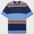 Striped Organic Cotton T-Shirt - Glass Blue