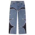 Leather Washing Denim Pants - Blue