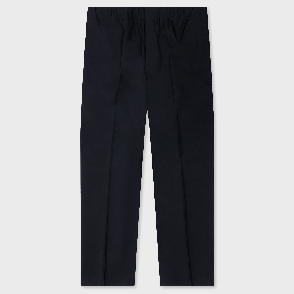 Gabardine Wool Trousers - Navy