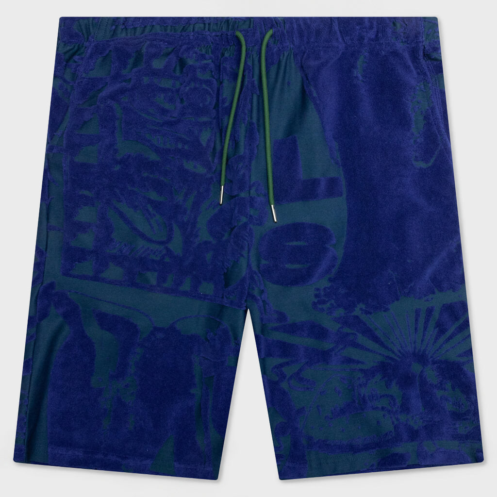 Terry Towelling Short - Blue/Green