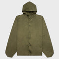Textured Nylon Hooded Coaches Jacket - Military