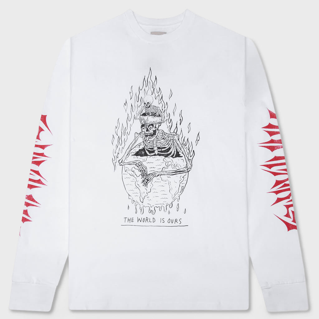 The World Is Ours L/S Tee - Clean White