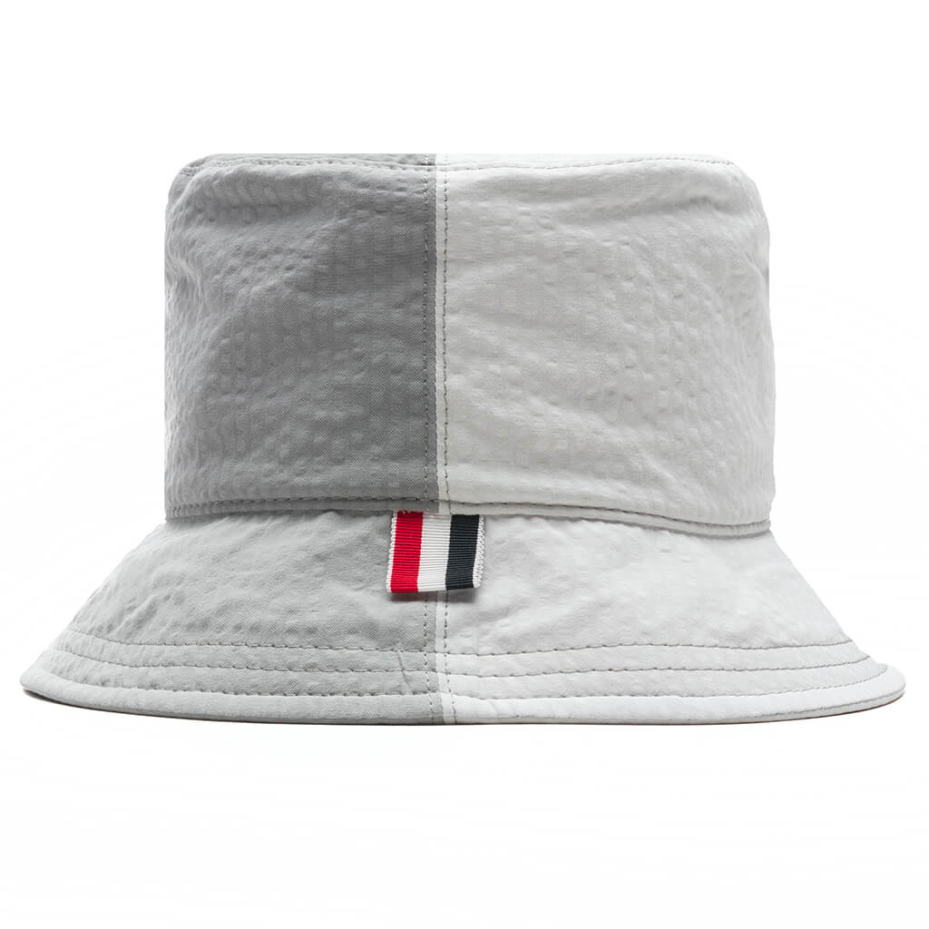 Bucket Hat in Quarter Combo Seersucker - Lt Grey