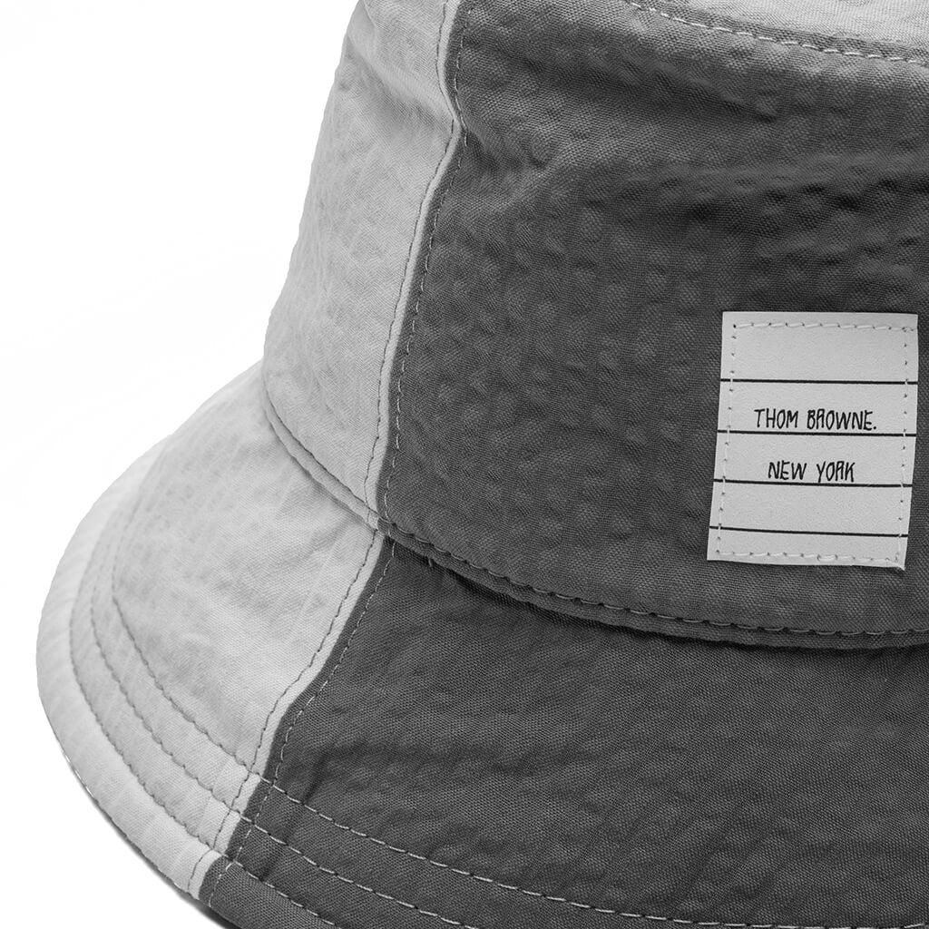 Bucket Hat in Quarter Combo Seersucker - Lt Grey