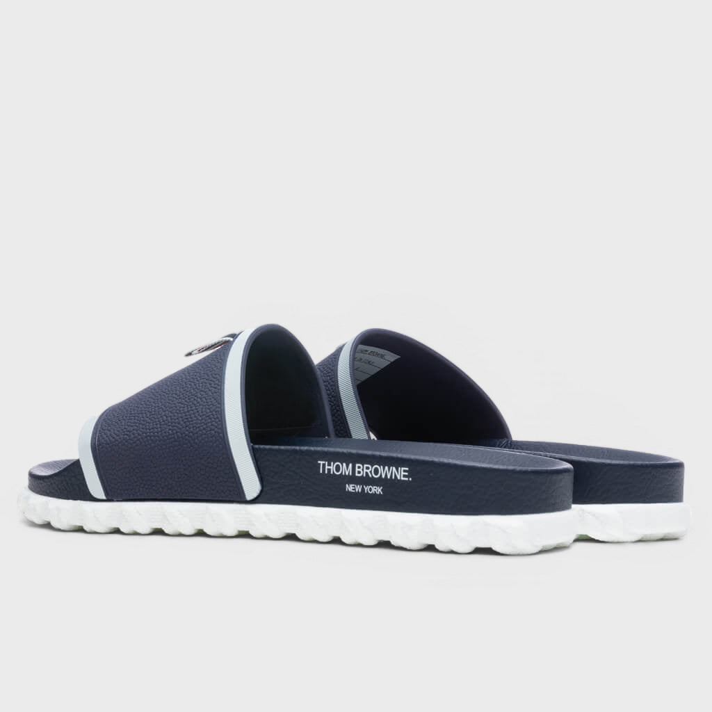Cable Knit Sole Pool Slide - Navy
