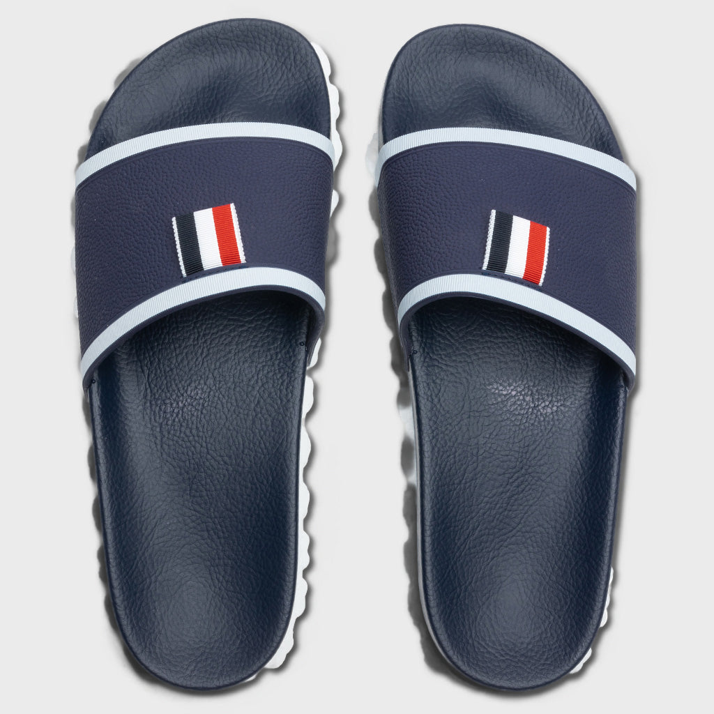 Cable Knit Sole Pool Slide - Navy