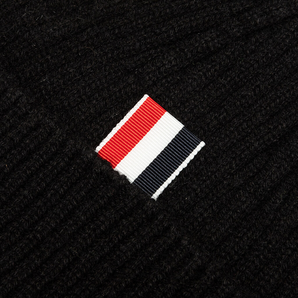 Cashmere 4-Bar Rib Hat - Black