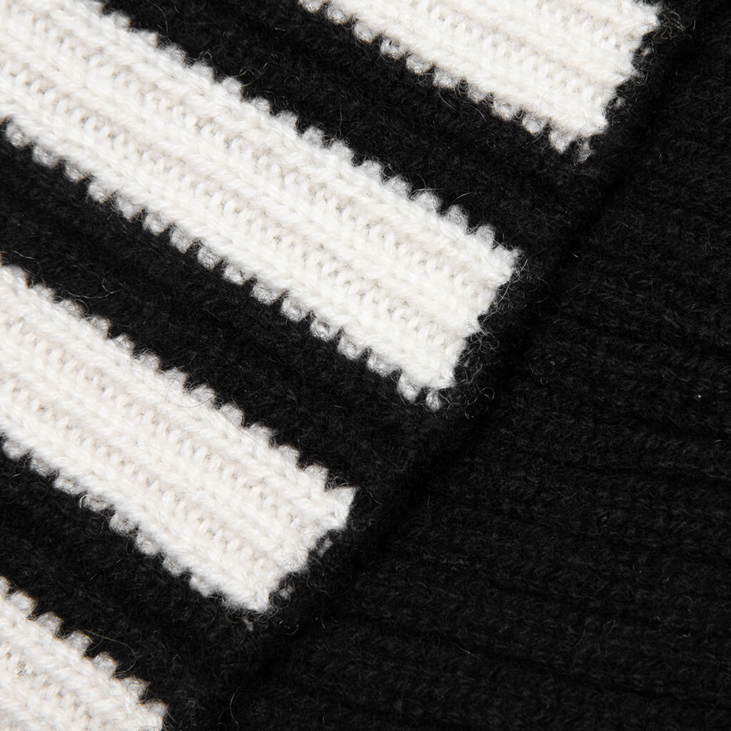 Cashmere 4-Bar Rib Hat - Black