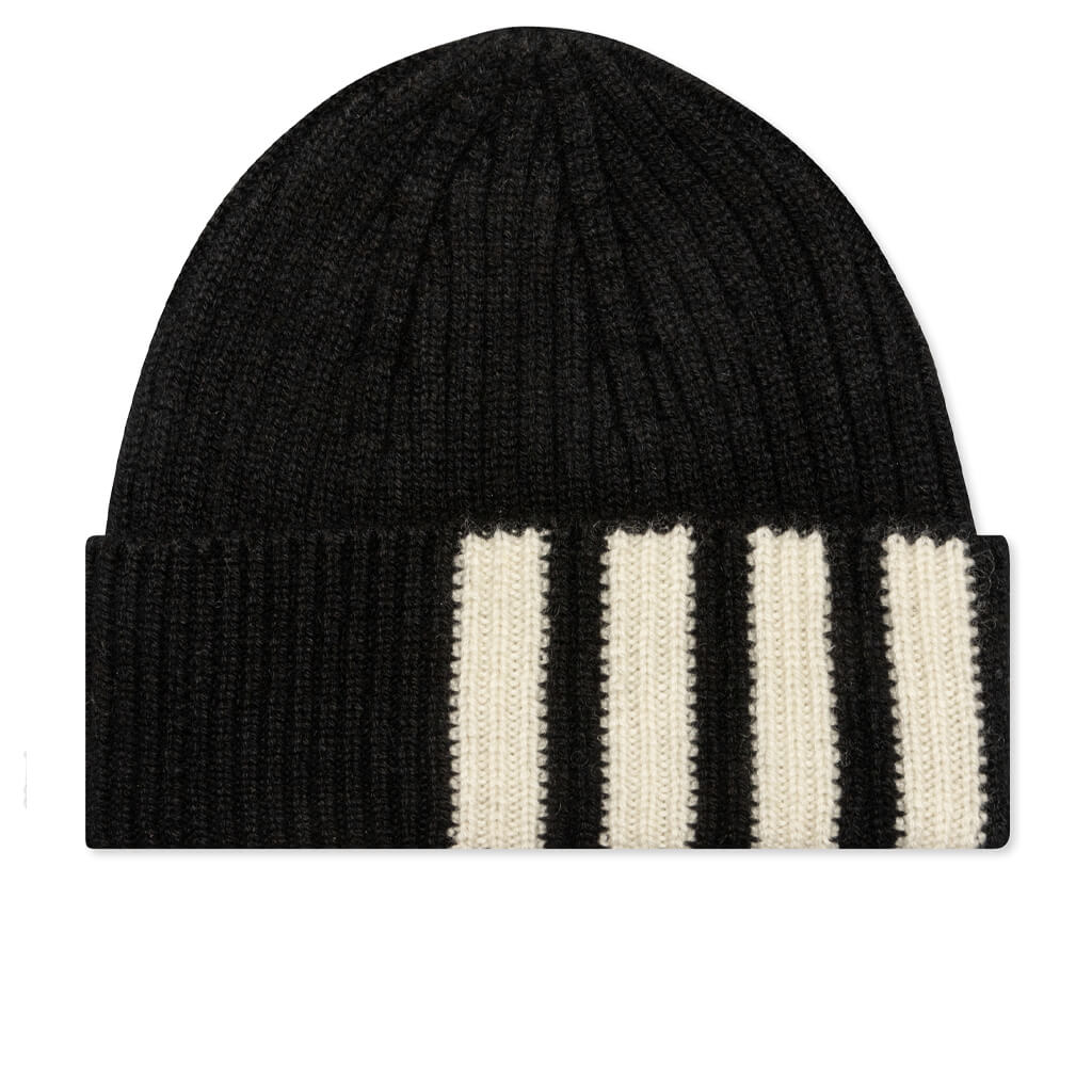 Cashmere 4-Bar Rib Hat - Black