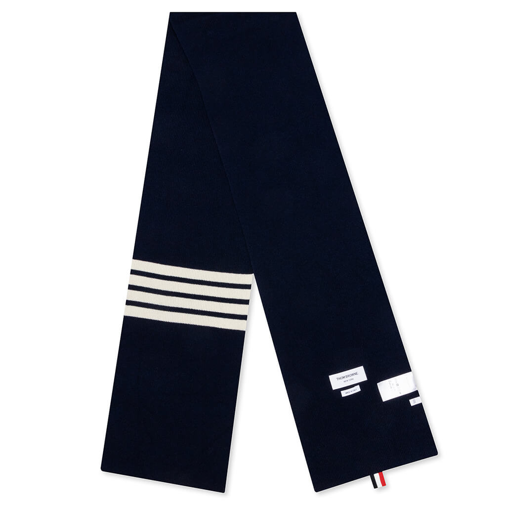 Cashmere Rib 4-Bar Scarf - Navy
