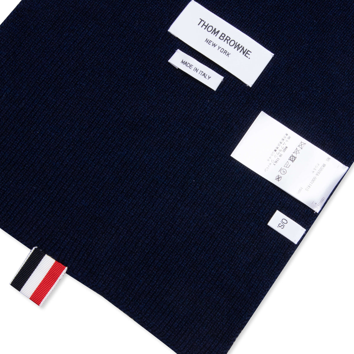 Cashmere Rib 4-Bar Scarf - Navy