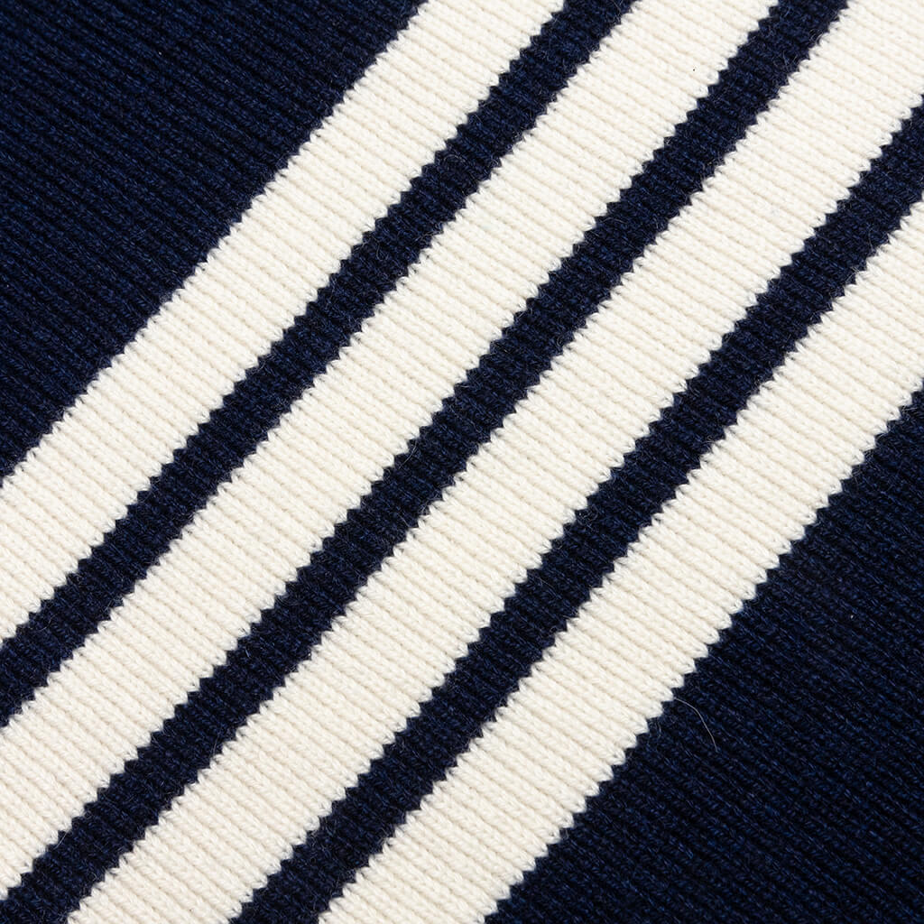 Cashmere Rib 4-Bar Scarf - Navy