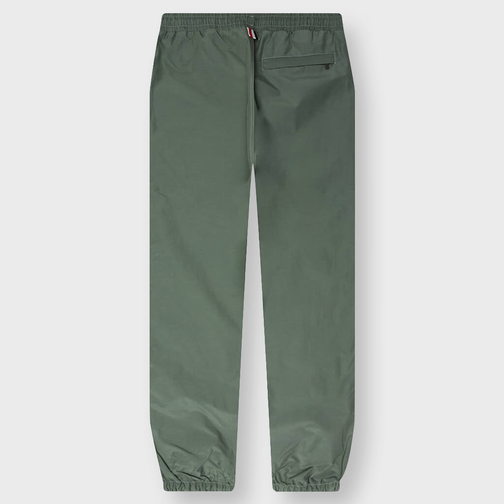 Contrast White Stitching Track Pants - Dark Green