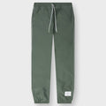 Contrast White Stitching Track Pants - Dark Green