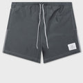 Contrast White Stitching Track Shorts - Med Grey