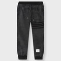 Cotton Gunclub Check Jacquard 4-Bar Sweatpants - Black