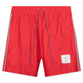 Drawcord Waist Swim Short w/ Solid Swim Tech - Red
