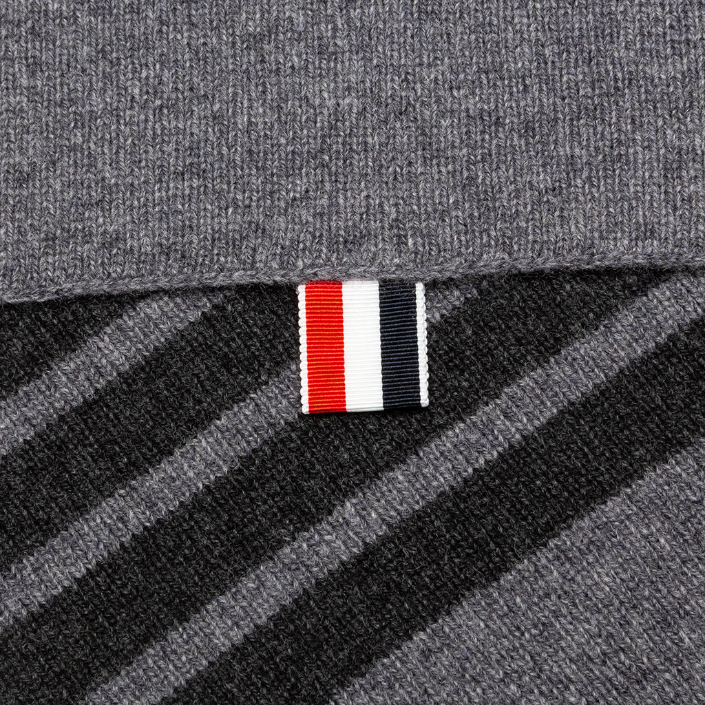 Full Needle Rib Scarf - Medium Grey
