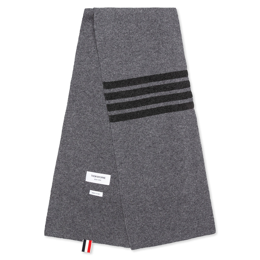 Full Needle Rib Scarf - Medium Grey