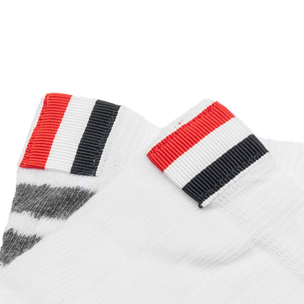 Lightweight 4 Bar Ankle Socks - White/Medium Grey