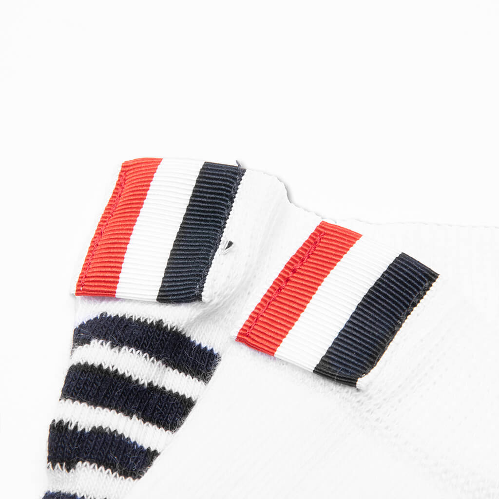 Lightweight 4 Bar Ankle Socks - White/Navy