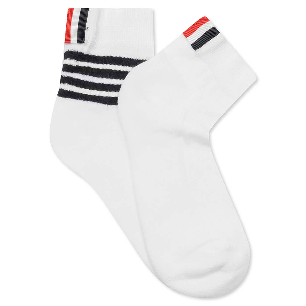 Lightweight 4 Bar Ankle Socks - White/Navy