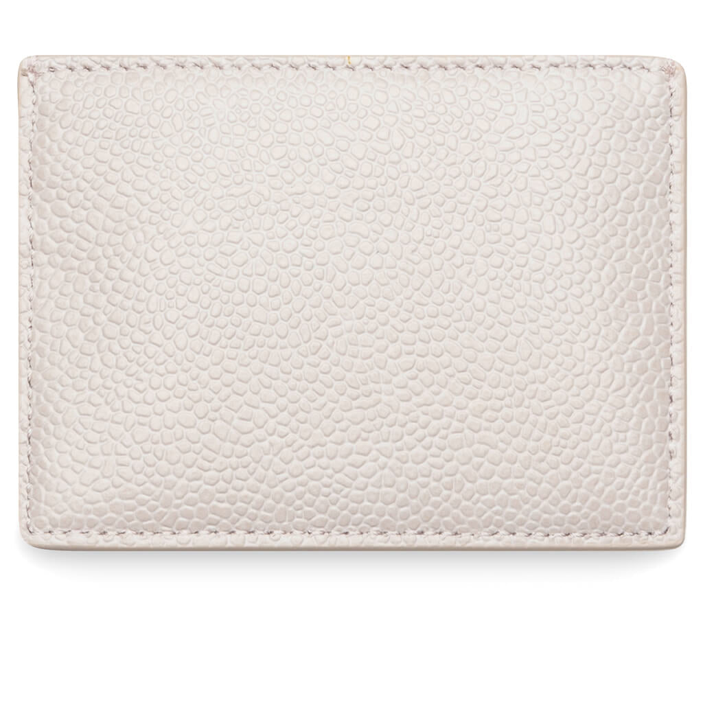 Pebble Grain Leather Single Card Holder - Light Pink