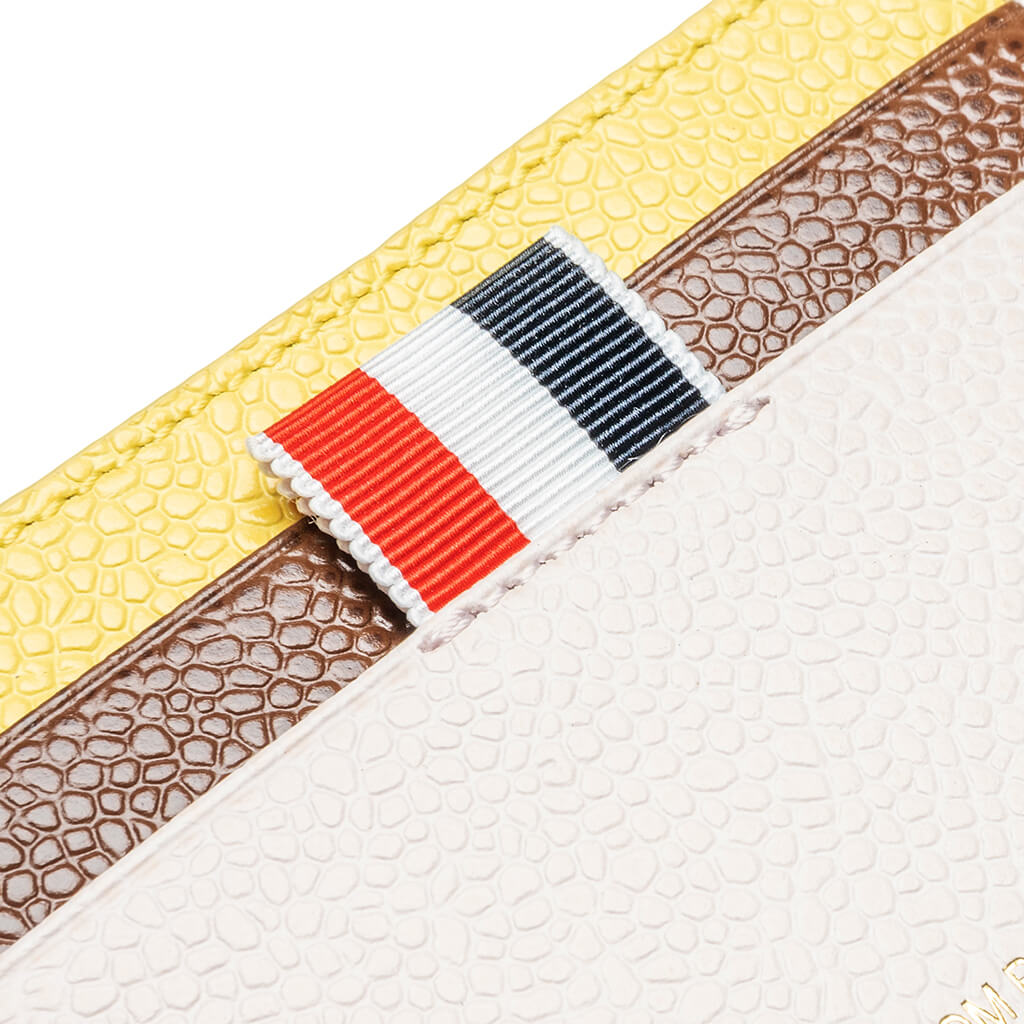 Pebble Grain Leather Single Card Holder - Light Pink