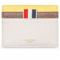 Pebble Grain Leather Single Card Holder - Light Pink