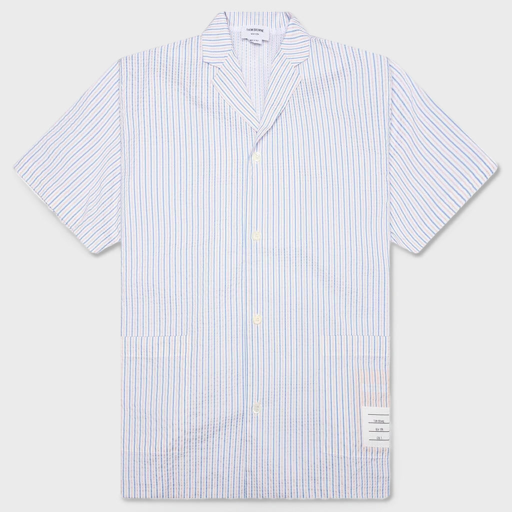 Seersucker Swim Shirt - Light Blue