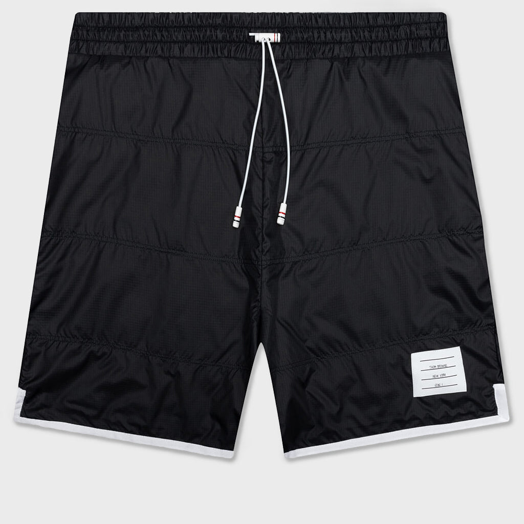 Track Shorts w/ Jersey Lining in Quilted Ripstop - Navy